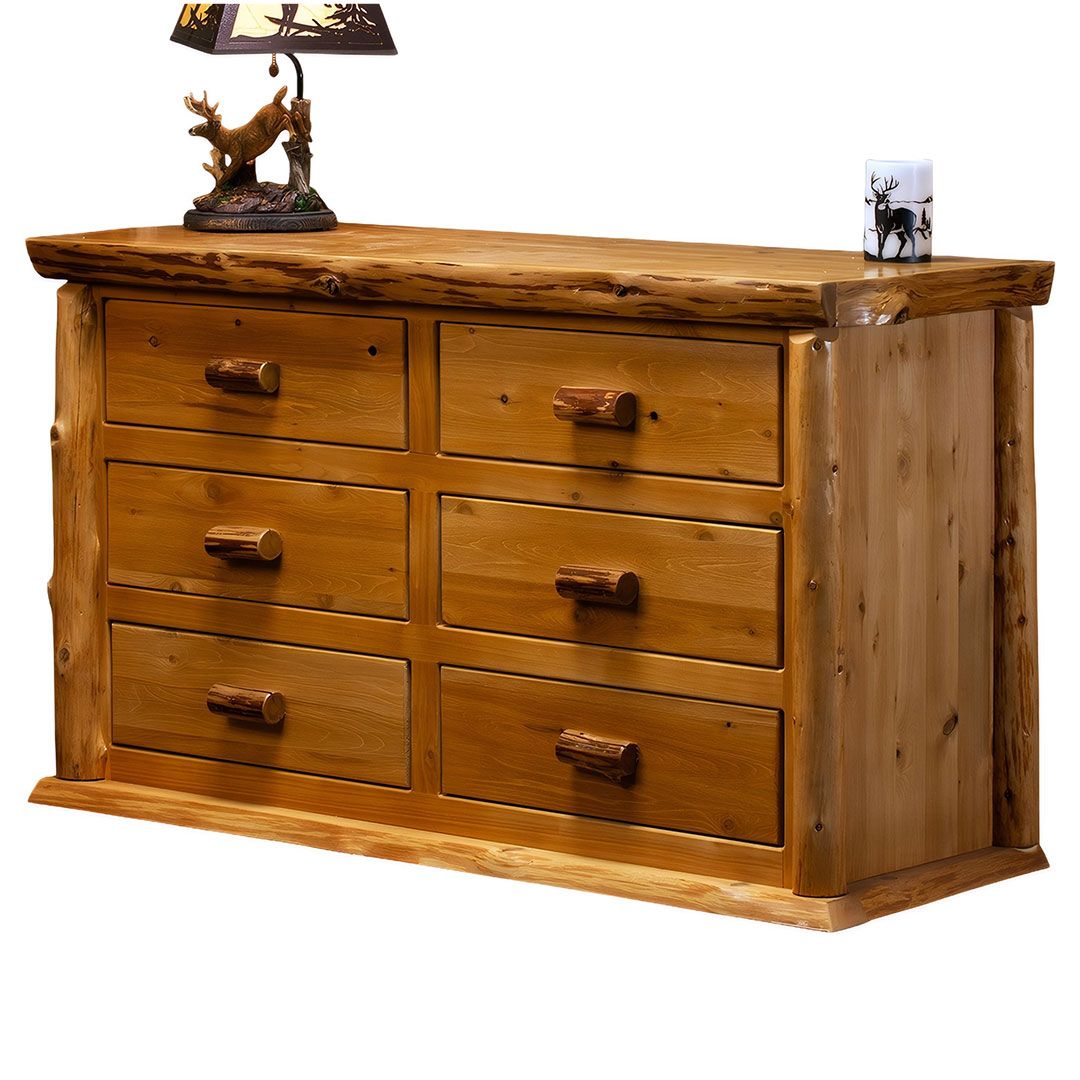 CEDAR LAKE LODGE 6 DRAWER LOG DRESSER