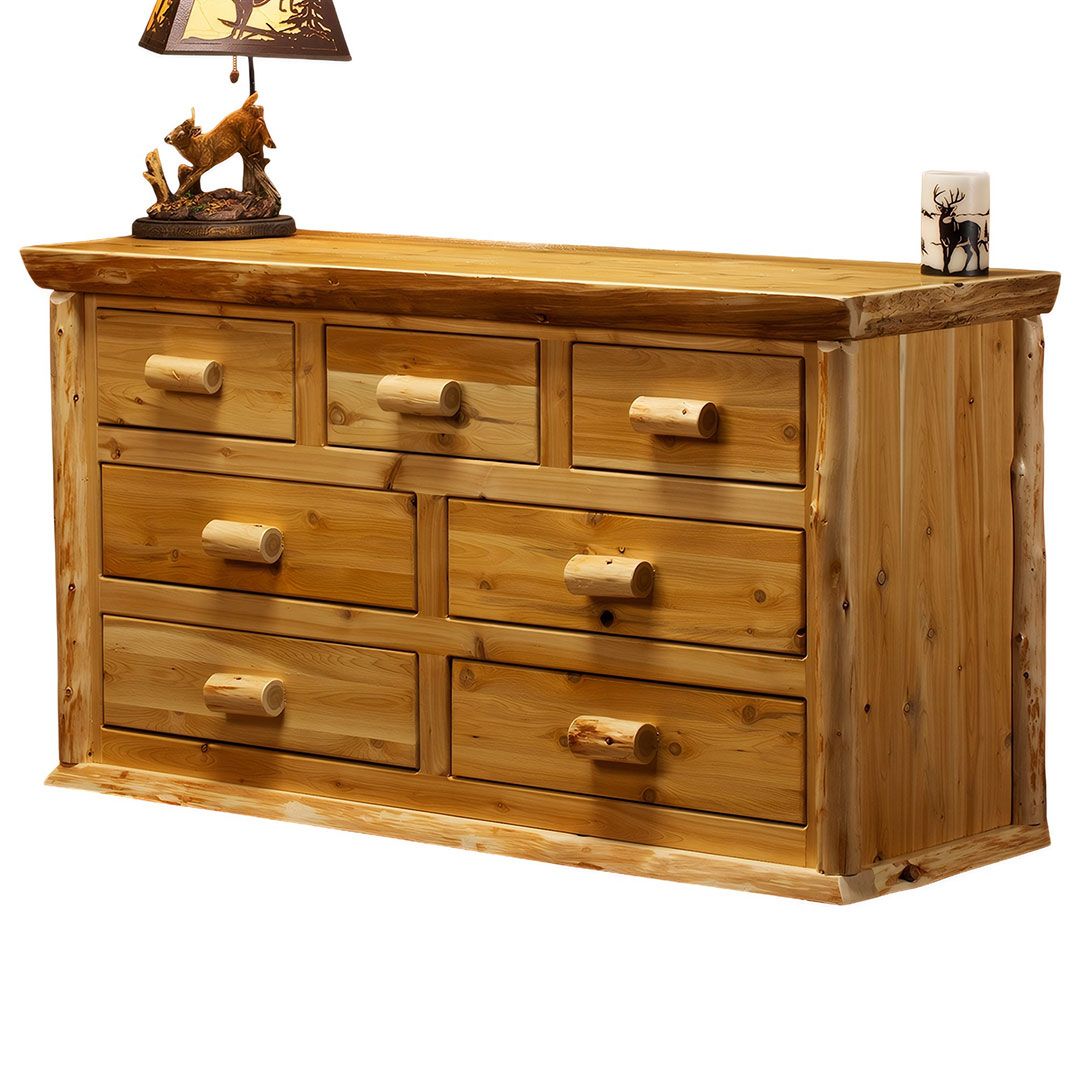 CEDAR LAKE LODGE 7 DRAWER LOG DRESSER