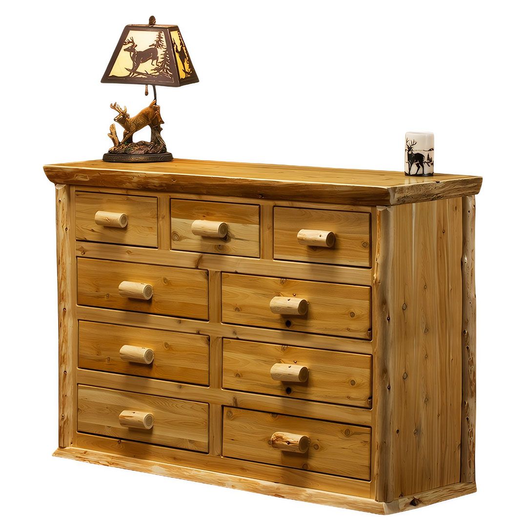 CEDAR LAKE LODGE 9 DRAWER LOG DRESSER