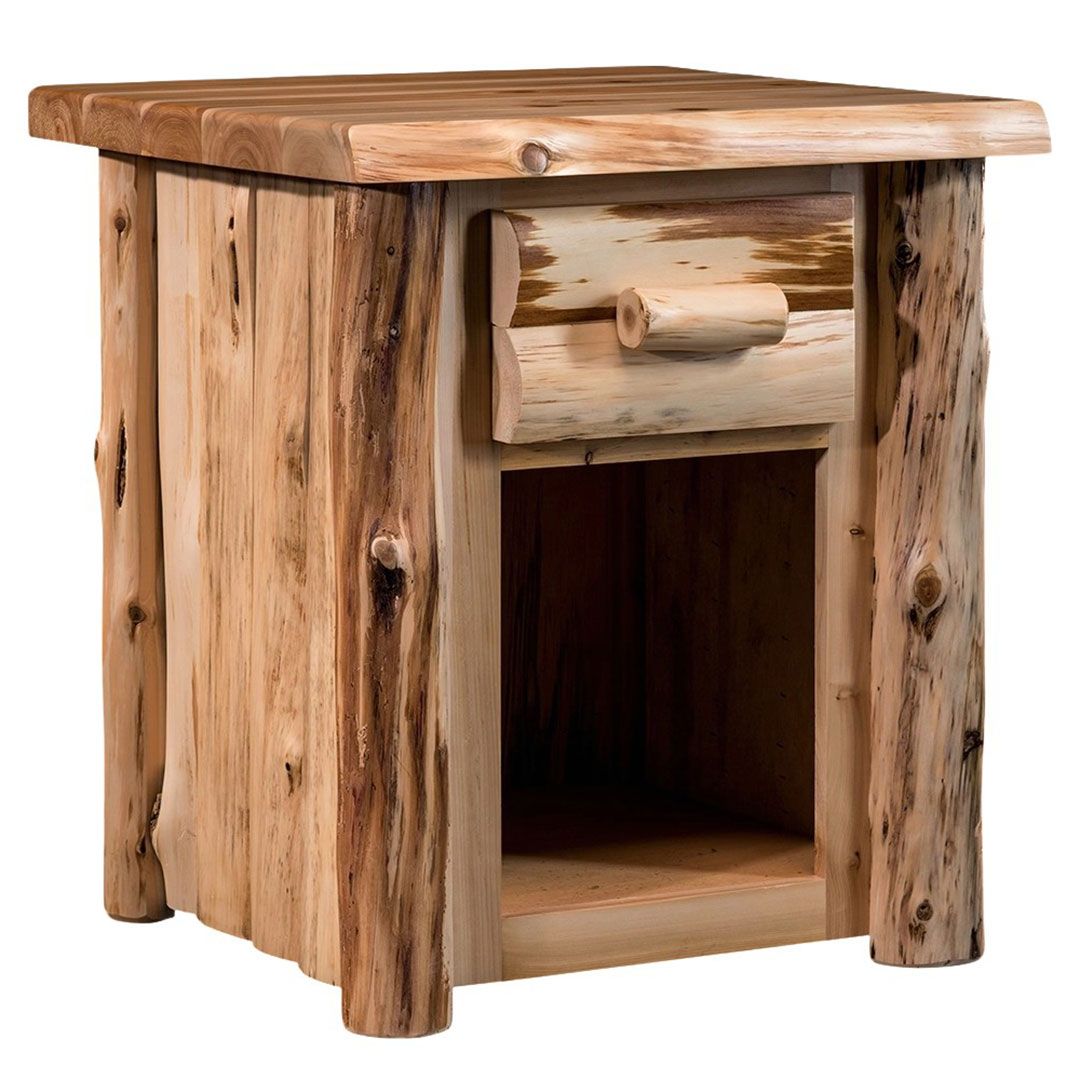 CEDAR LAKE LOGGER 1 DRAWER LOG NIGHTSTAND