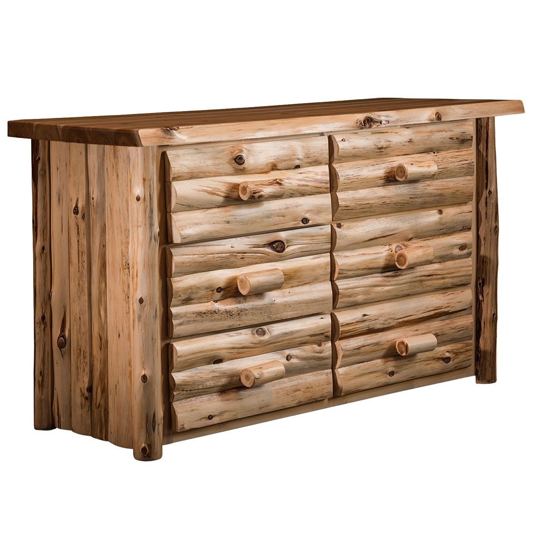 CEDAR LAKE LOGGER 6 DRAWER LOG DRESSER