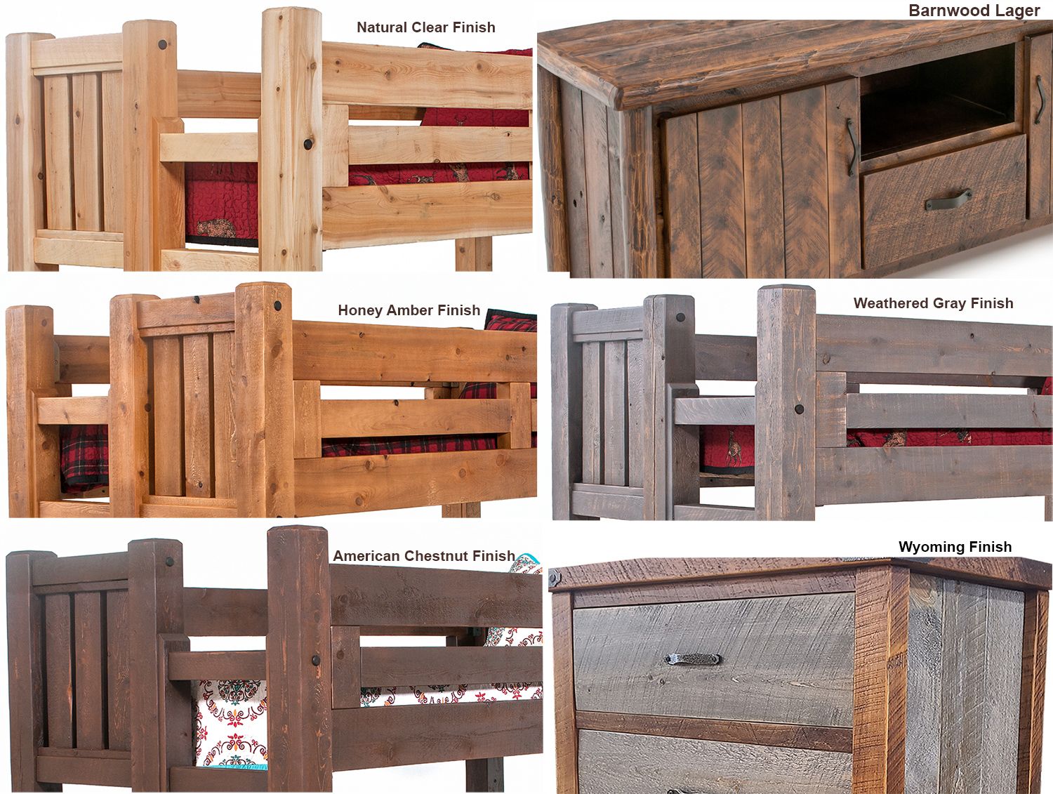 OLDE TOWNE 6 DRAWER LOG DRESSER