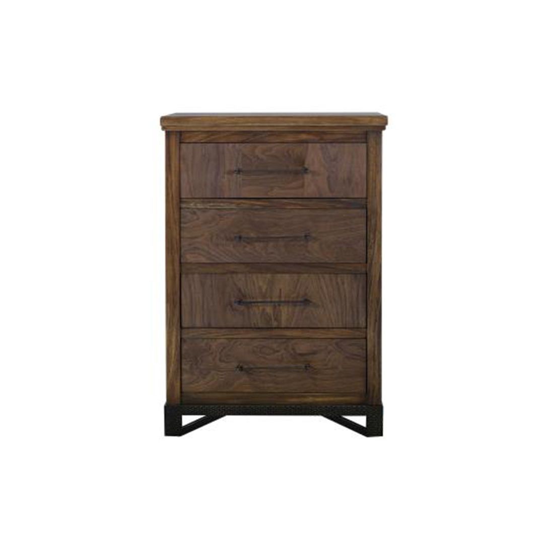 MODERN WALNUT 4 DRAWER CHEST