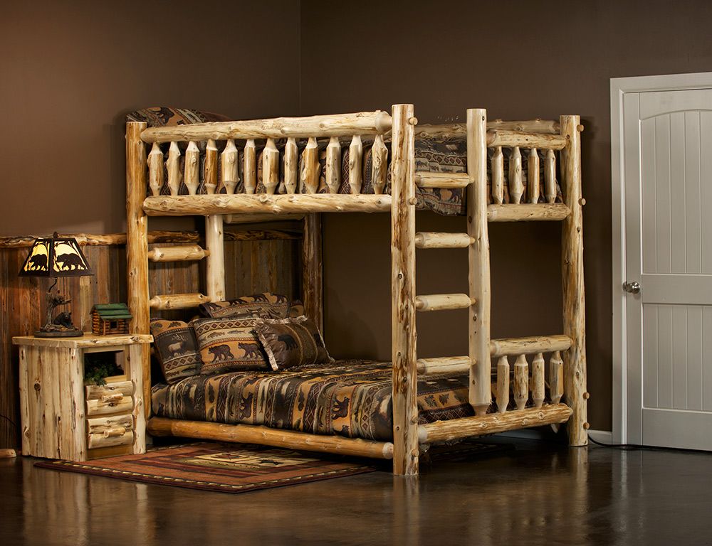 Cedar Lake XL Full over Queen Log Bunk Bed