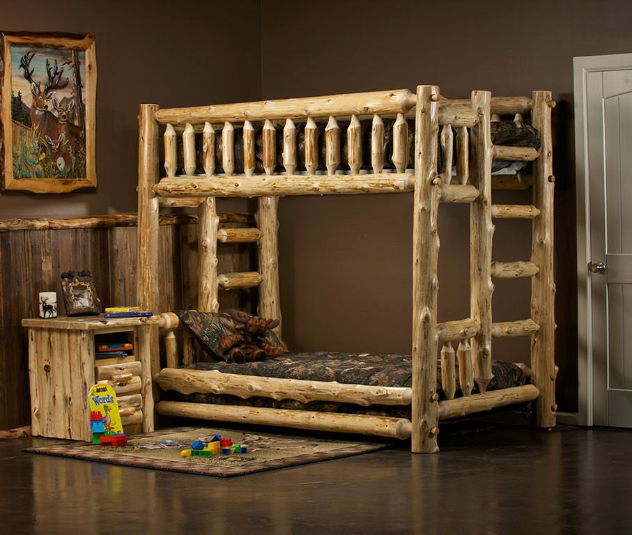 CEDAR LAKE TWIN OVER TWIN LOG BUNK BED