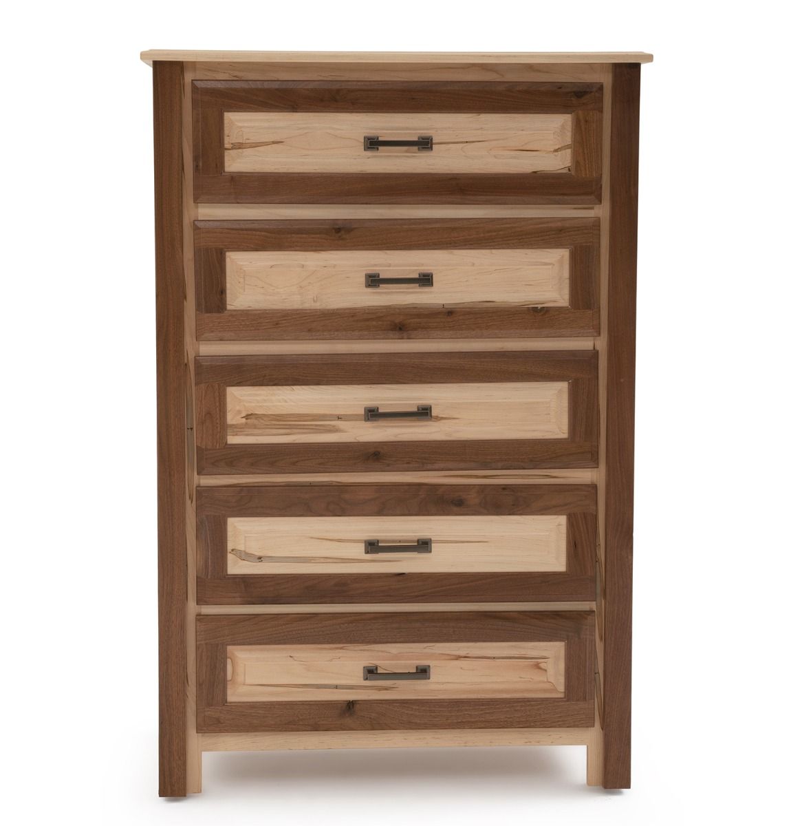 CONTEMPORARY CABIN MAPLE & WALNUT CHEST OF DRAWERS