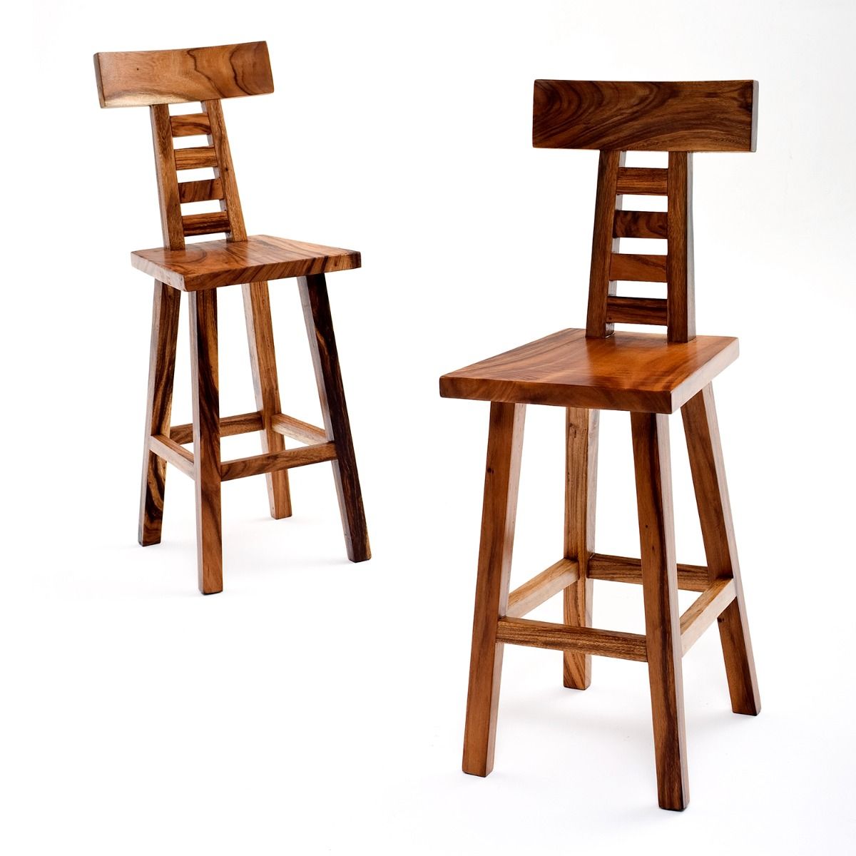 Contemporary High Back Rustic Bar Stool