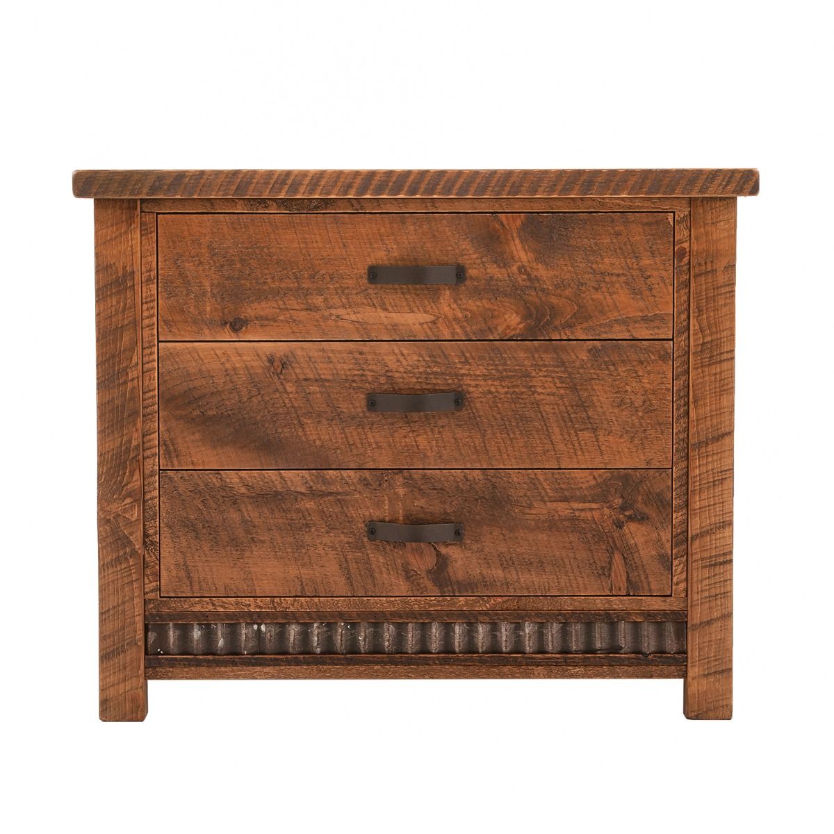 RUSTIC CORRUGATED 3 DRAWER BARNWOOD CHEST