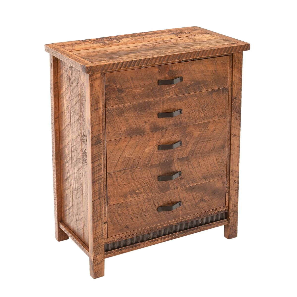 RUSTIC CORRUGATED 5 DRAWER BARNWOOD CHEST