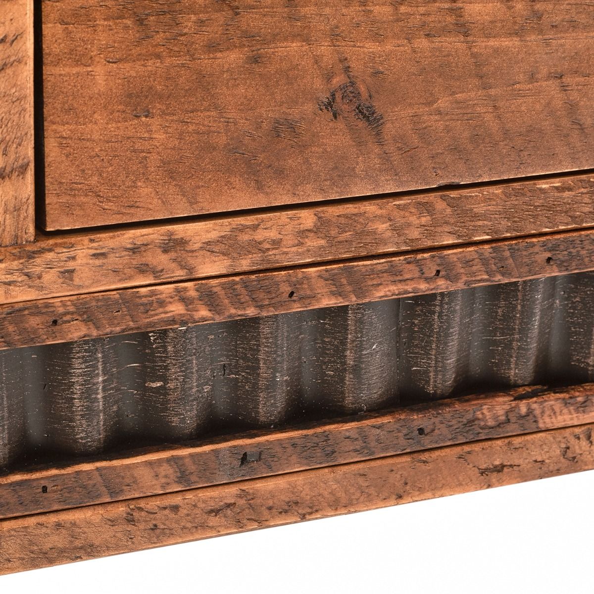 RUSTIC CORRUGATED 5 DRAWER BARNWOOD CHEST