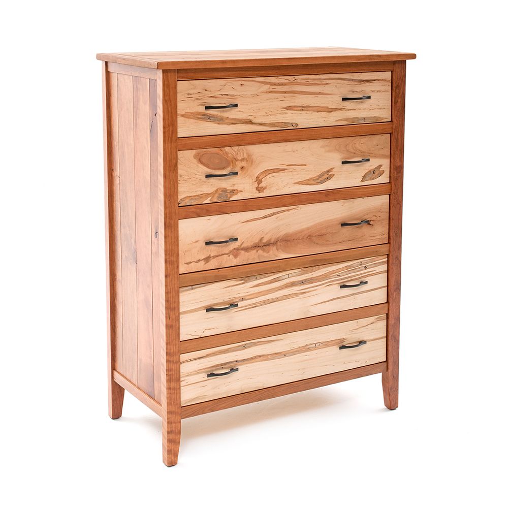 DENVER AMBROSIA MAPLE & CHERRY 5 DRAWER CHEST