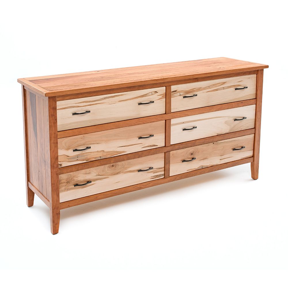 DENVER AMBROSIA MAPLE & CHERRY 6 DRAWER DRESSER