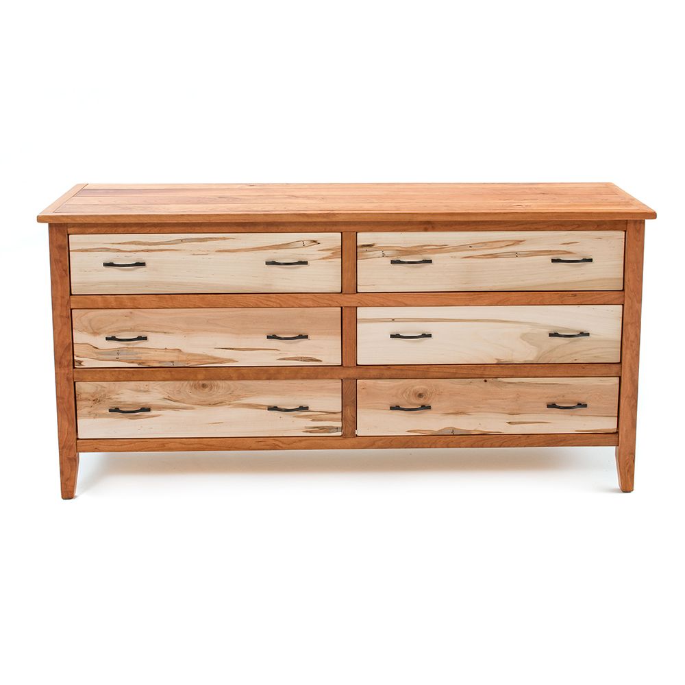 DENVER AMBROSIA MAPLE & CHERRY 6 DRAWER DRESSER