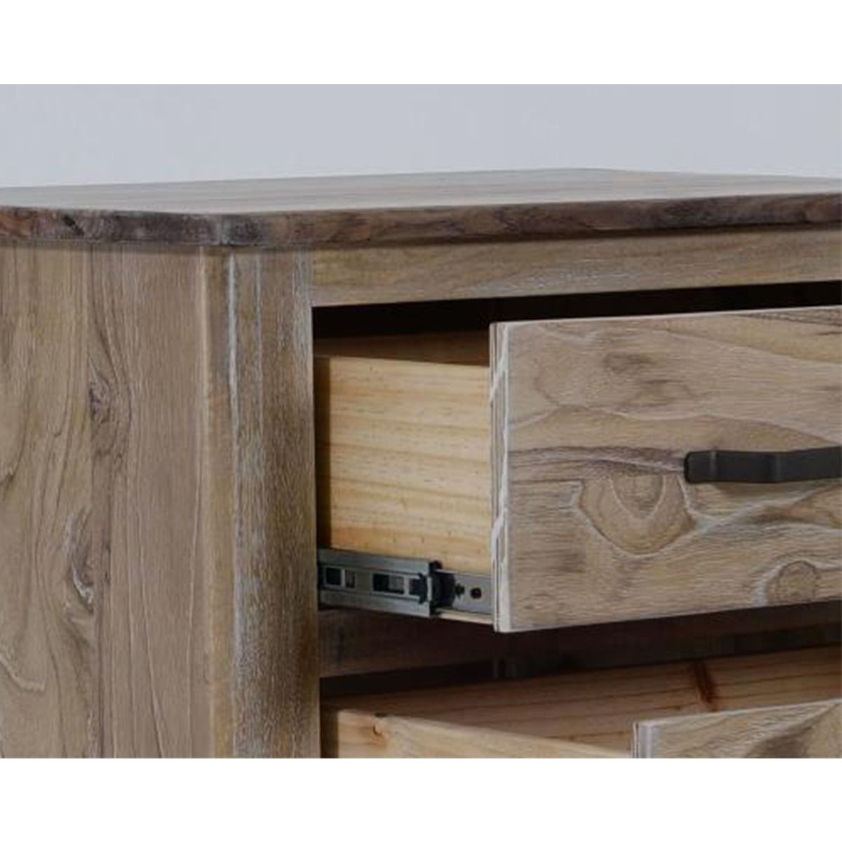 WHITE TEAK 6 DRAWER DRESSER