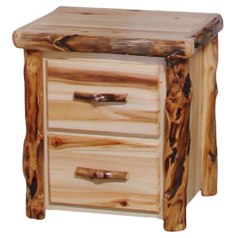 BEARTOOTH ASPEN 2 DRAWER LOG NIGHTSTANDS