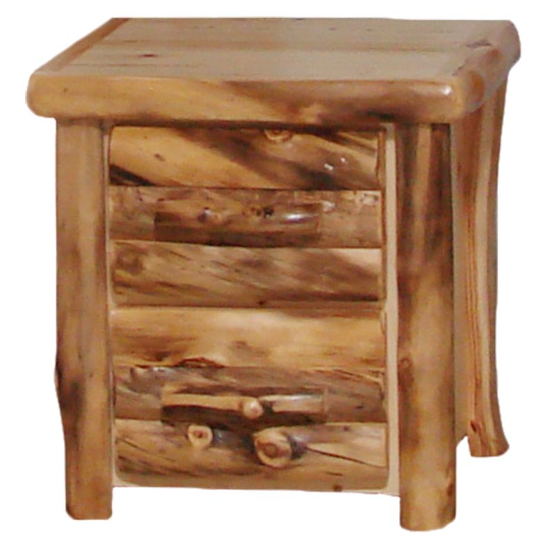 BEARTOOTH ASPEN 2 DRAWER LOG NIGHTSTANDS