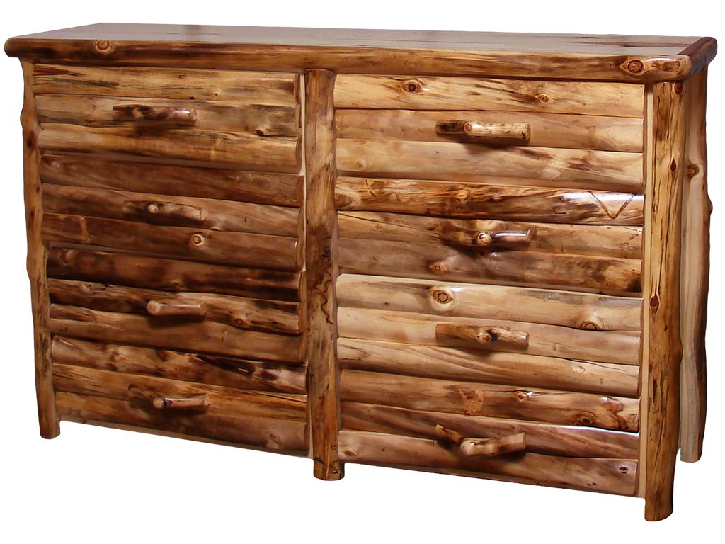BEARTOOTH ASPEN 8 DRAWER LOG DRESSER