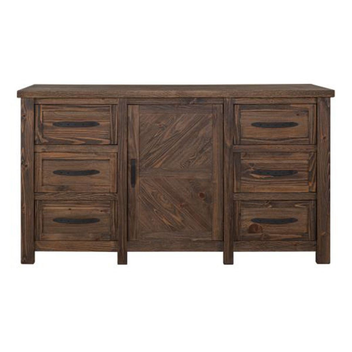 DUTTON CHEVRON 6 DRAWER 1 DOOR DRESSER