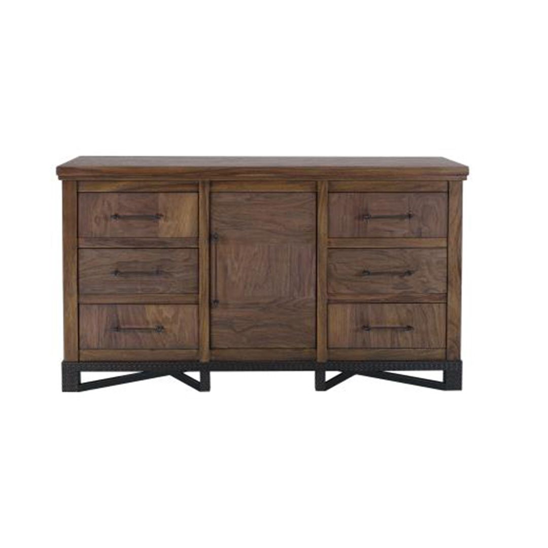 MODERN WALNUT 6 DRAWER WARDROBE DRESSER