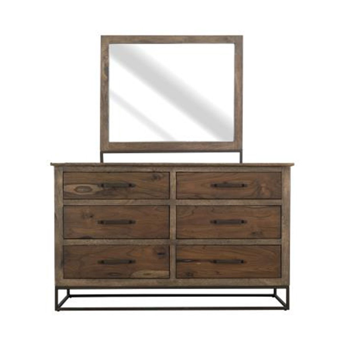 NATURAL TECA 6 DRAWER DRESSER