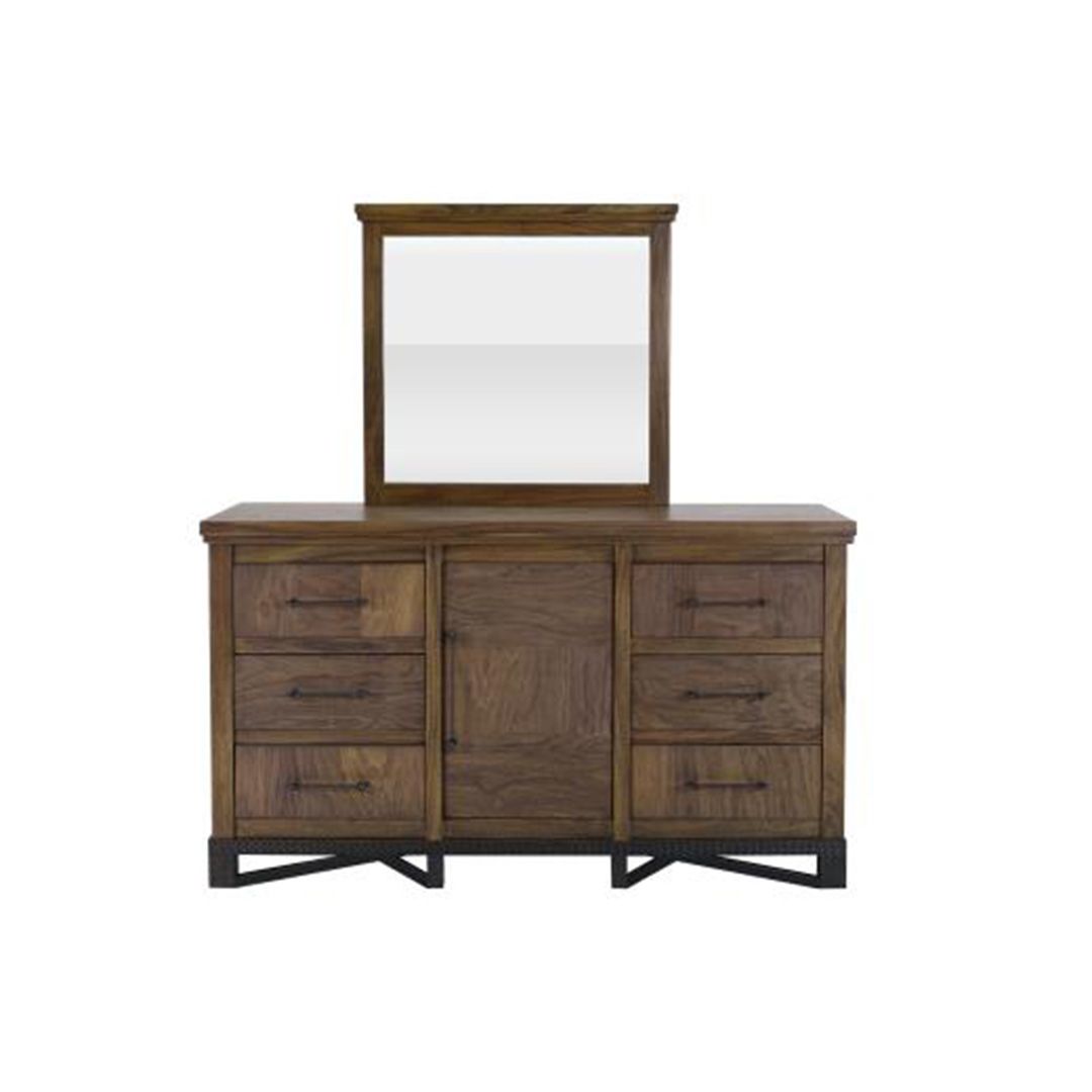 MODERN WALNUT 6 DRAWER WARDROBE DRESSER