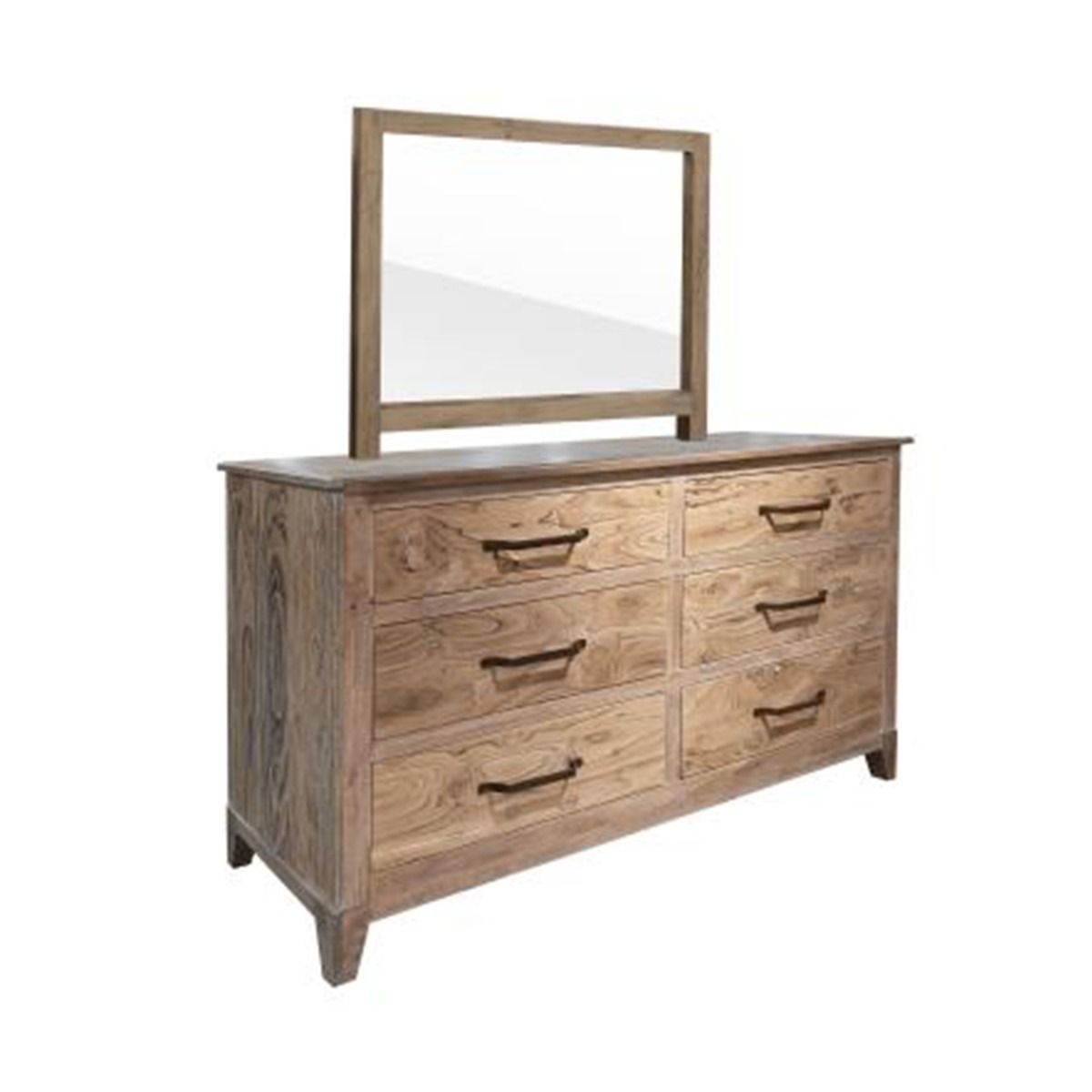 WHITE TEAK 6 DRAWER DRESSER