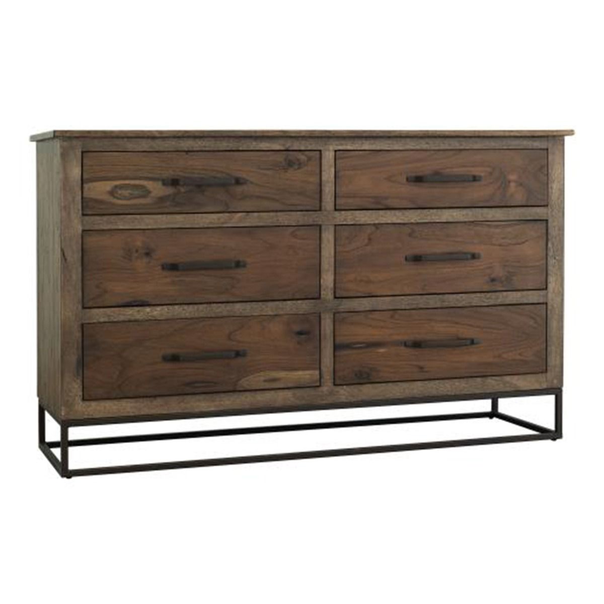 NATURAL TECA 6 DRAWER DRESSER