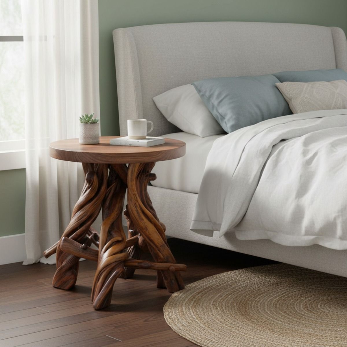 Black Walnut and Juniper Log End Table
