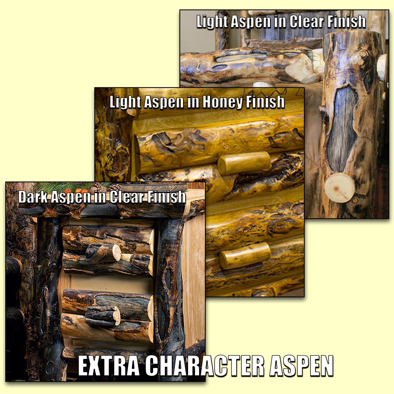 YOSEMITE ASPEN & BARN WOOD 6 DRAWER LOG BACHELOR CHEST
