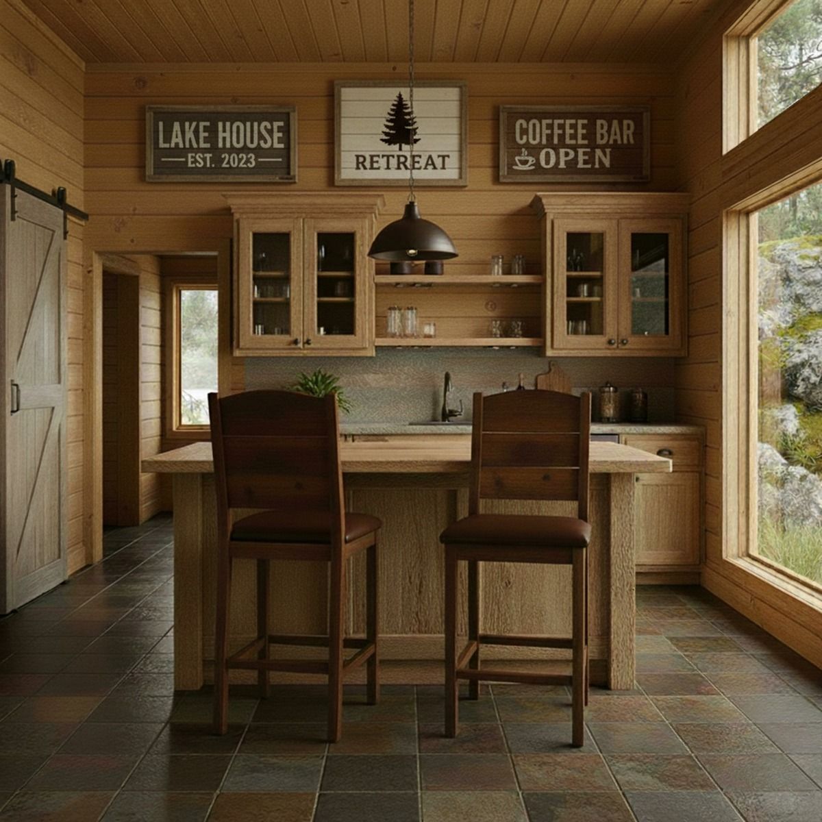 Rustic Barnwood Bar Stool Design #1
