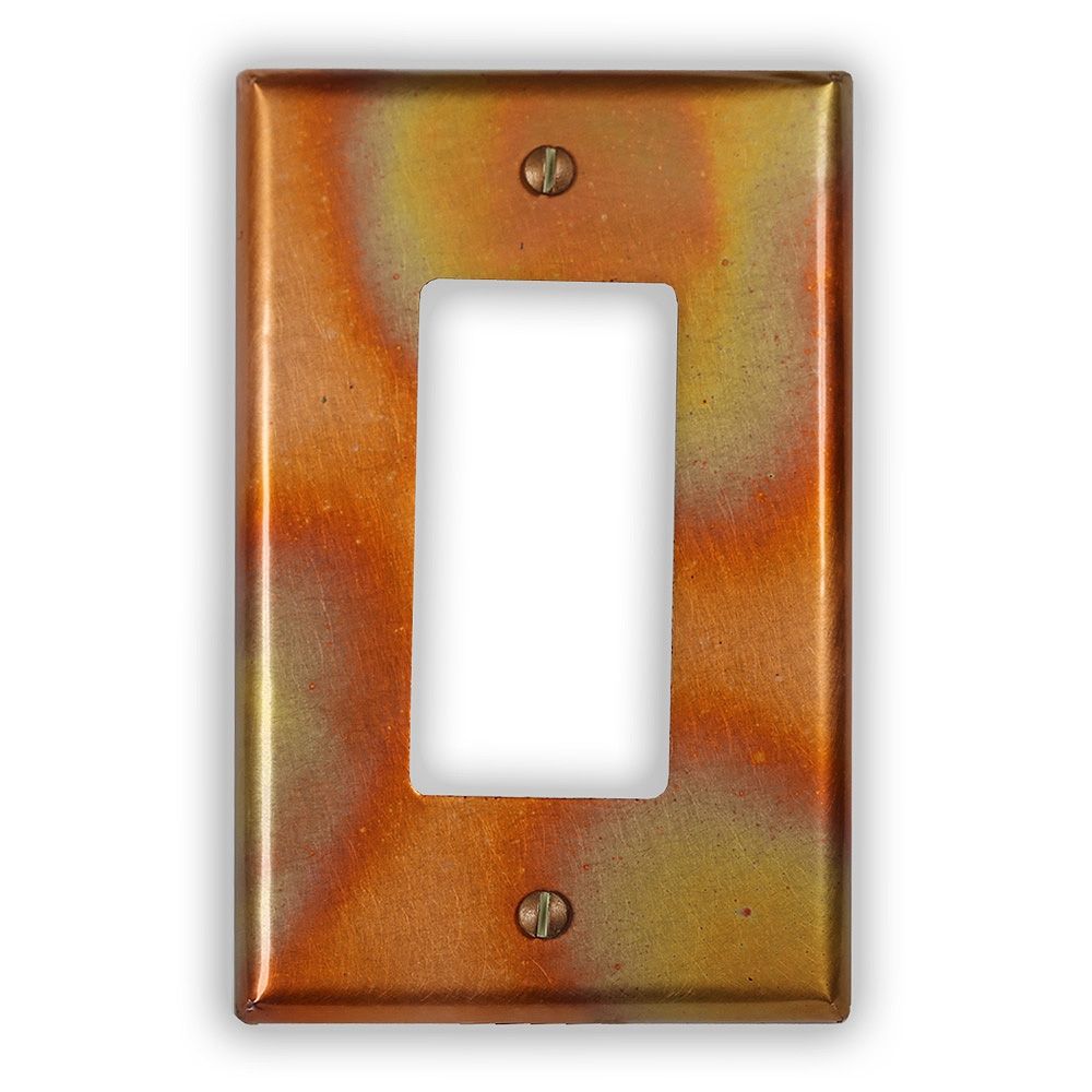 Flamed Single Rocker/GFI Copper Switch Plate