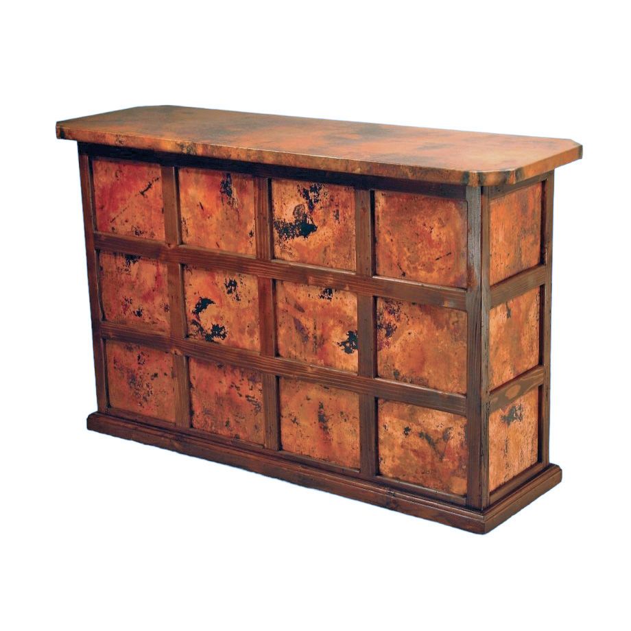 Rustic Hammered Copper Bar & Wine Rack