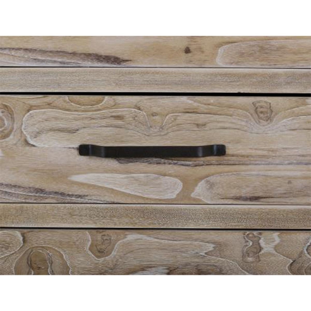 WHITE TEAK 2 DRAWER NIGHTSTAND