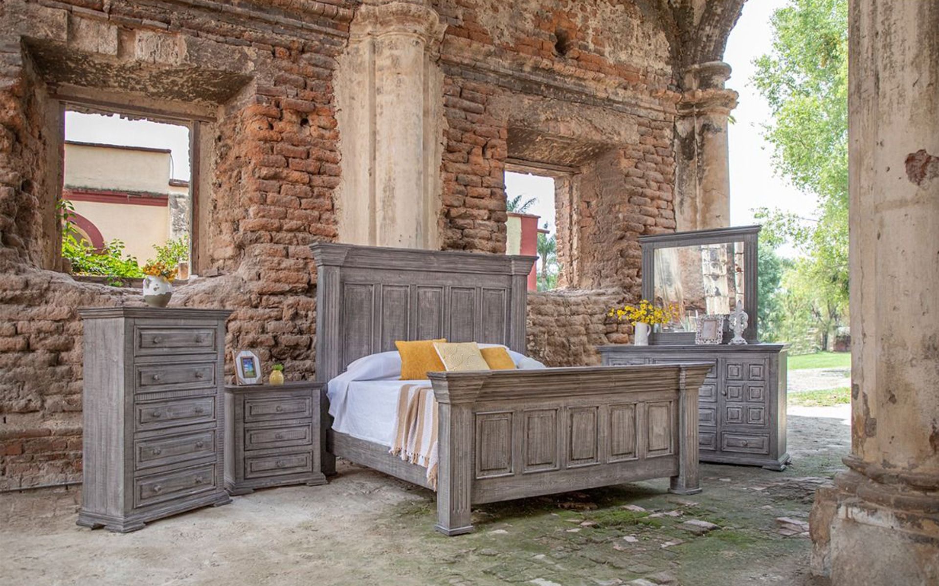 TERRA WEATHERED GRAY 3 DRAWER BARNWOOD NIGHTSTAND