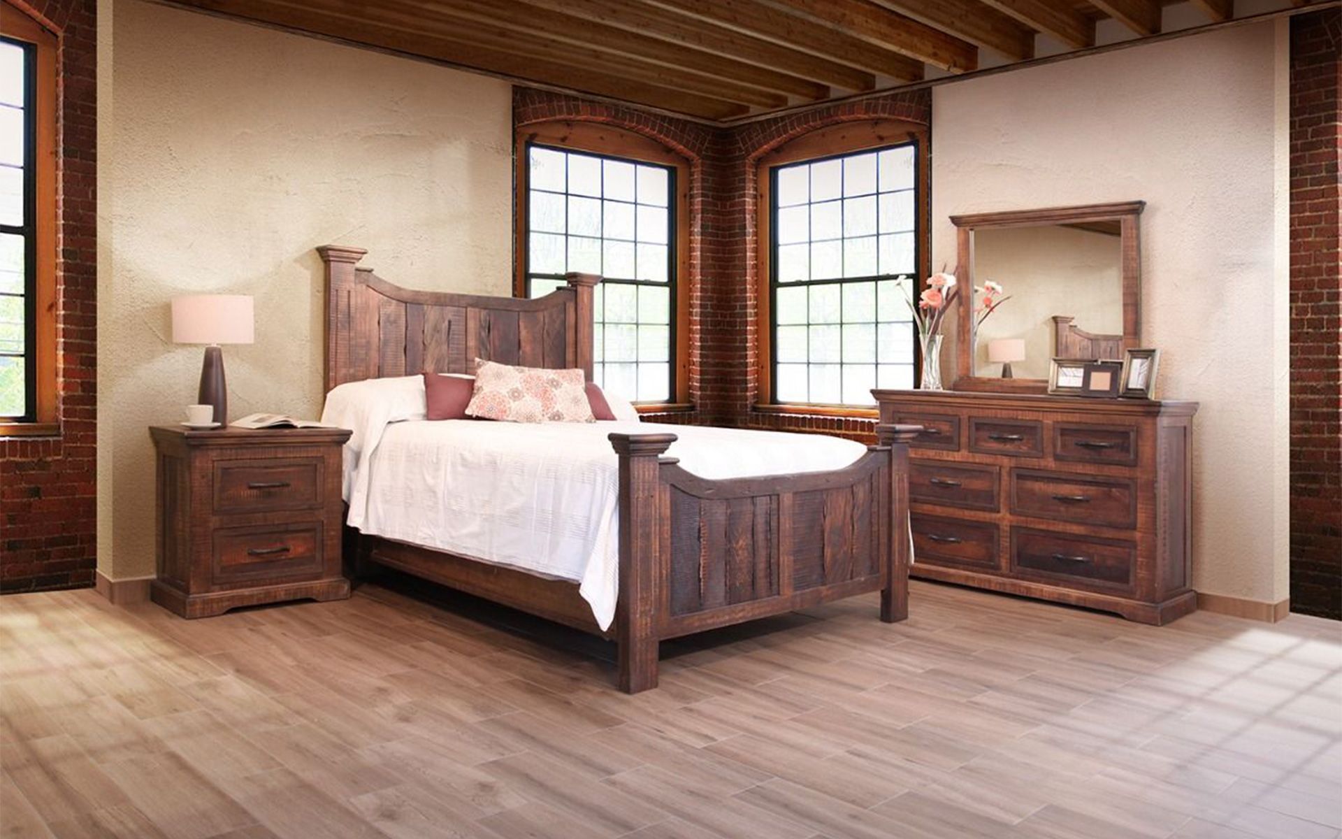 MADEIRA RUSTIC 2 DRAWER BARNWOOD NIGHTSTAND