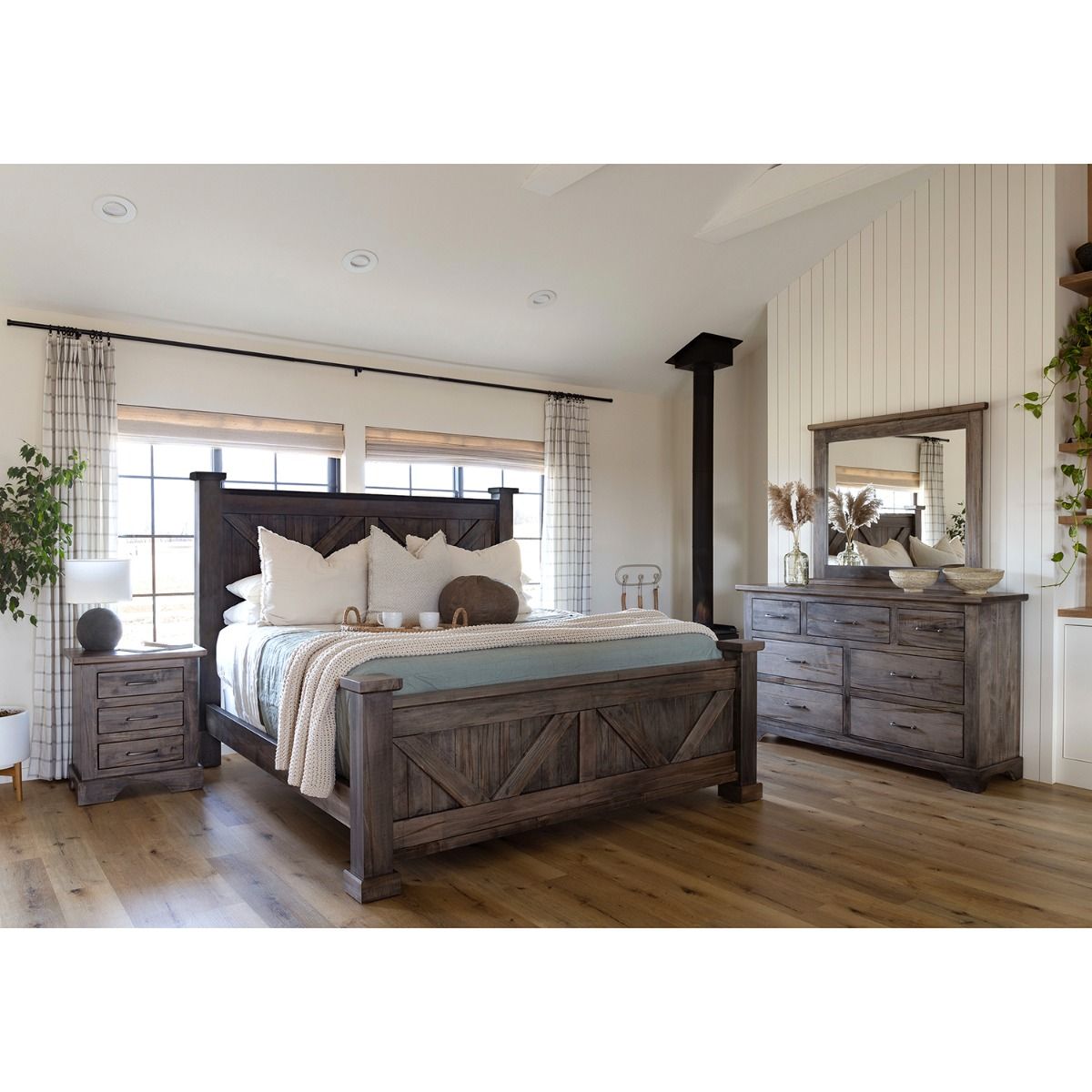KIMBERLEY WEATHERED MAPLE BARN DOOR BEDS