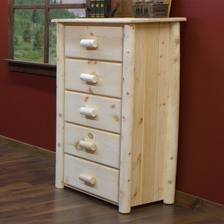 LAKELAND FRONTIER 5 DRAWER LOG CHEST