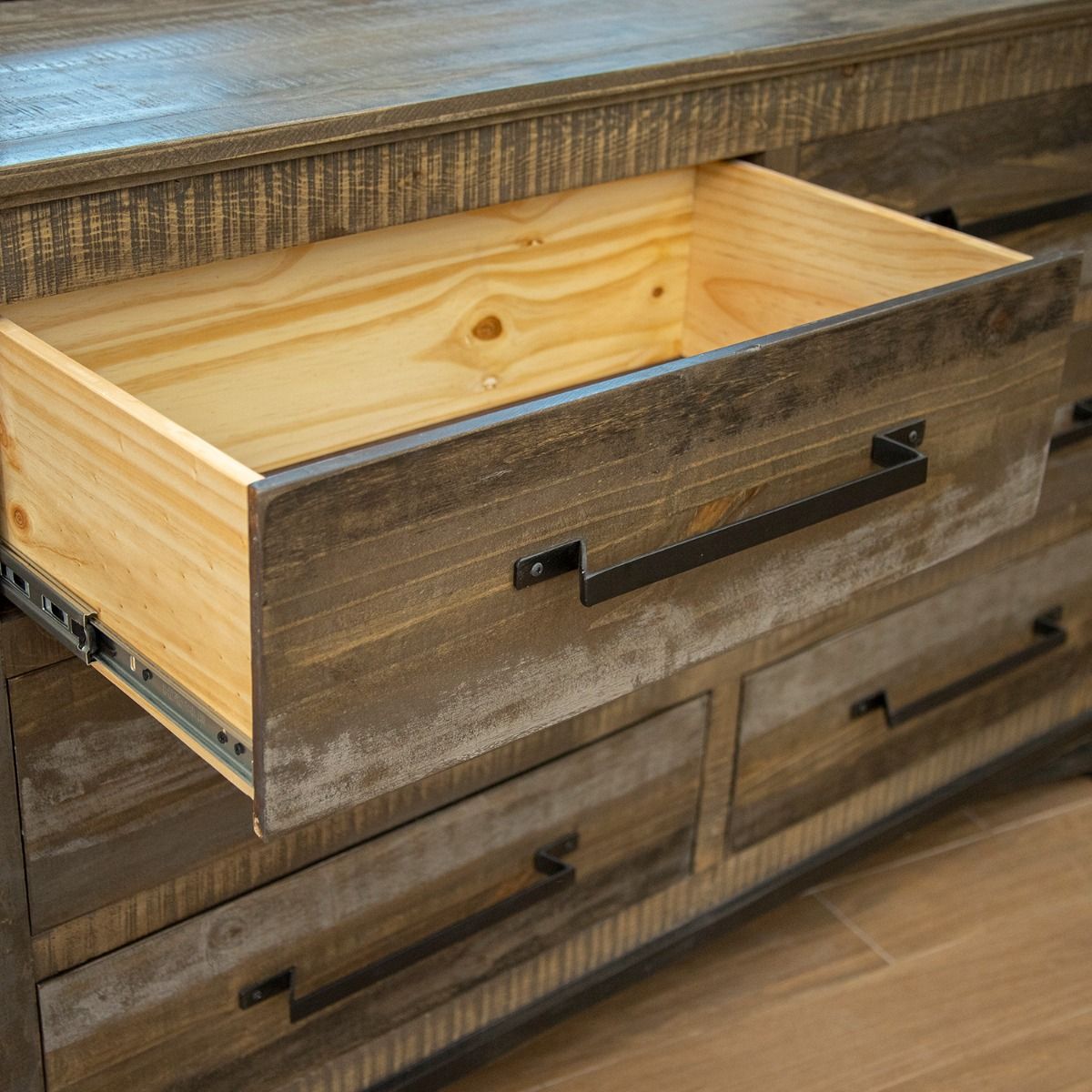 LOFT BROWN 2 DRAWER BARNWOOD NIGHTSTAND