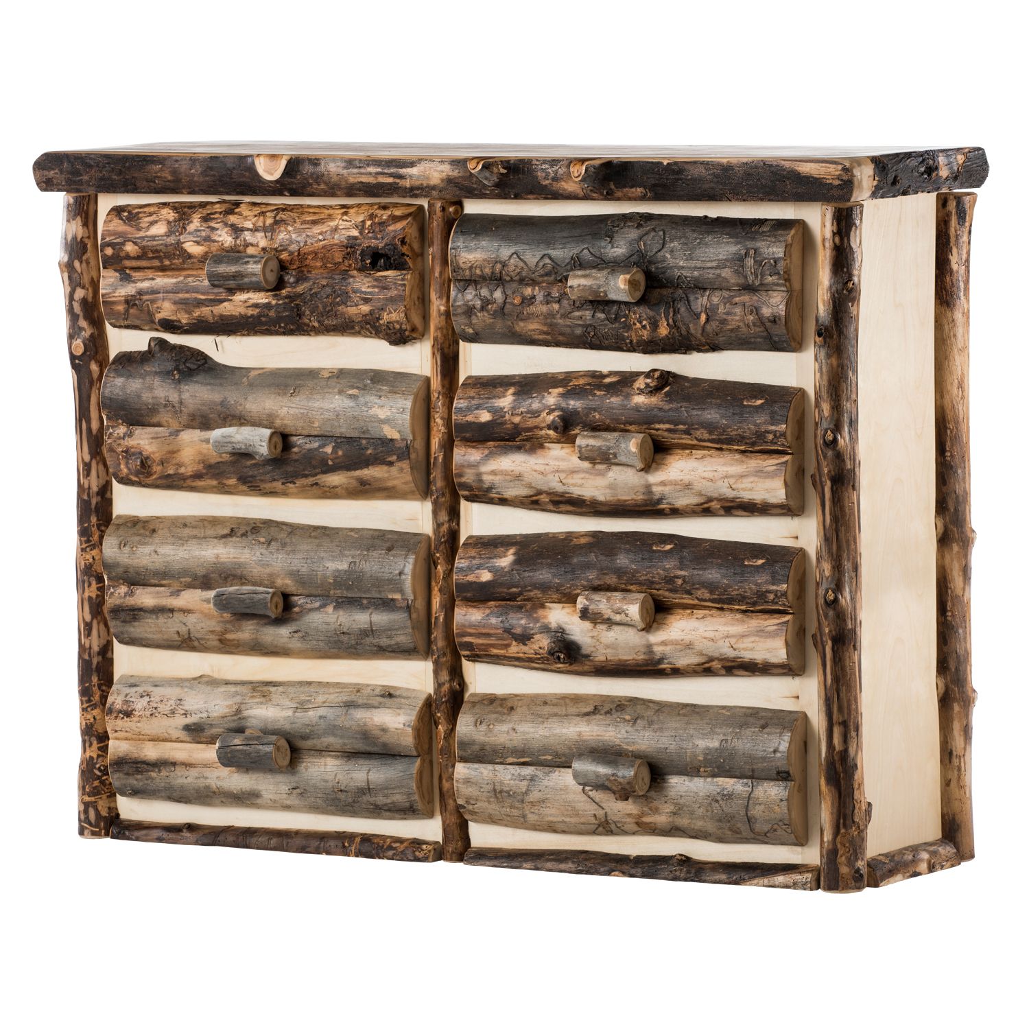 BEAVER CREEK ASPEN 8 DRAWER LOG DRESSER