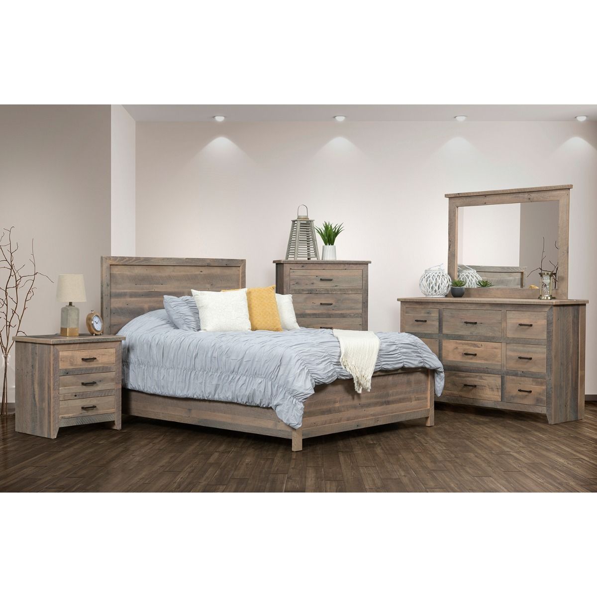 MIDLAND MODERN RUSTIC 9 DRAWER BARN WOOD DRESSERS