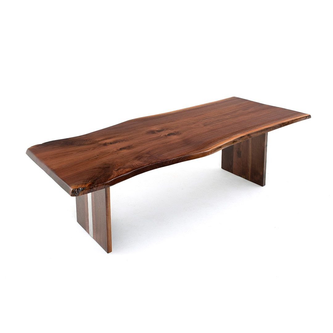 Modern Live Edge Natural Wood Dining Table