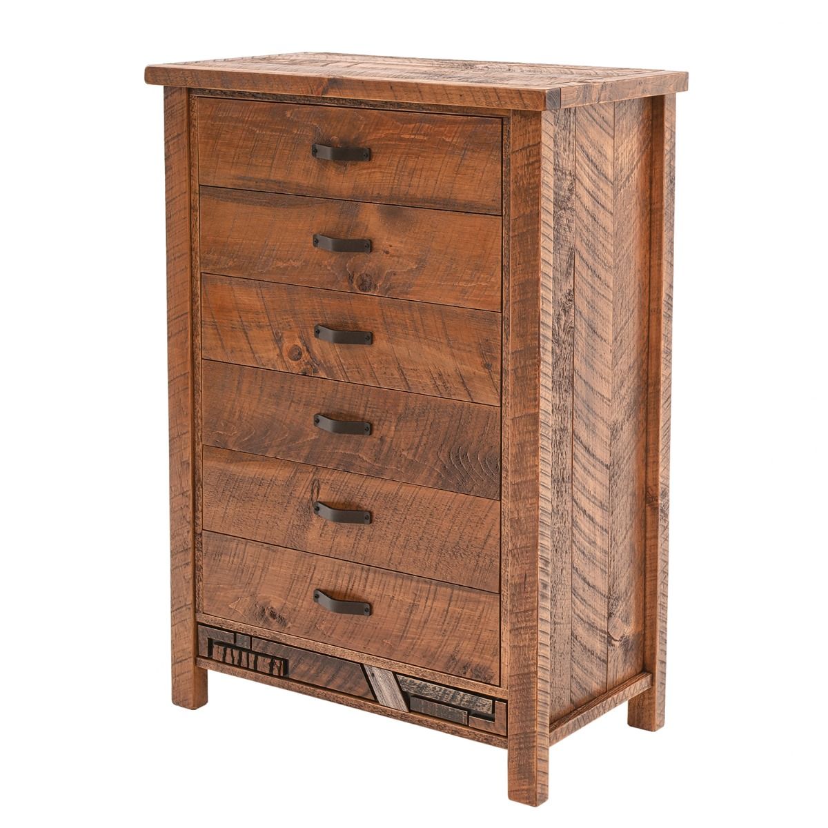 RUSTIC MOSAIC 6 DRAWER BARNWOOD CHEST
