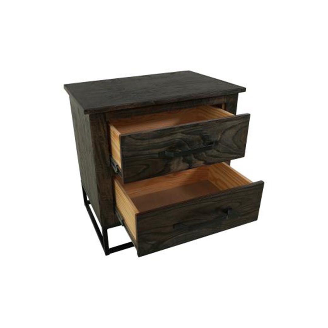 DARK TEAK 2 DRAWER NIGHTSTAND