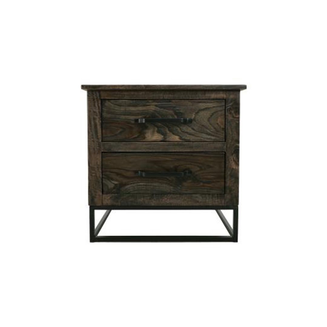 DARK TEAK 2 DRAWER NIGHTSTAND