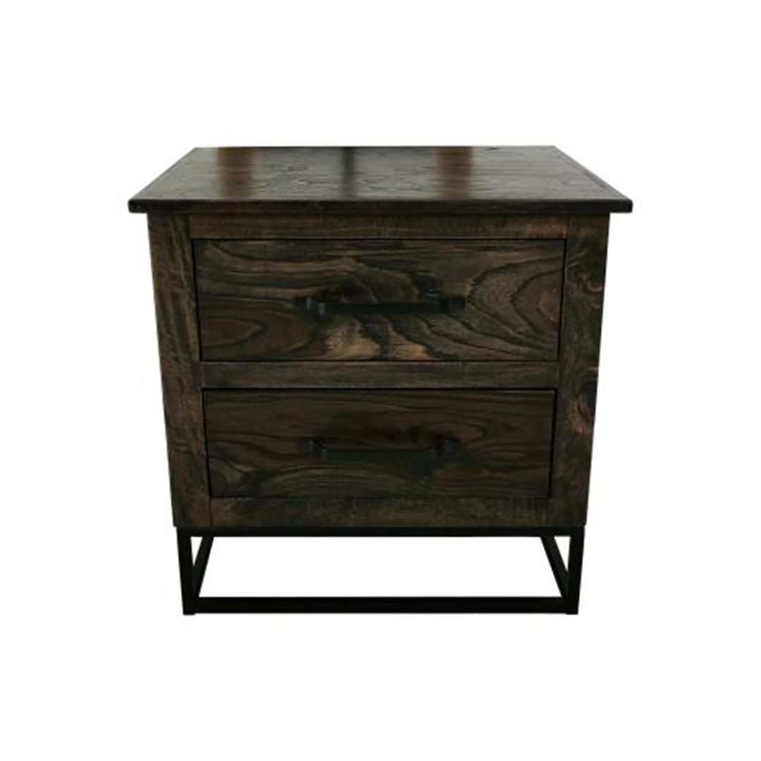 DARK TEAK 2 DRAWER NIGHTSTAND