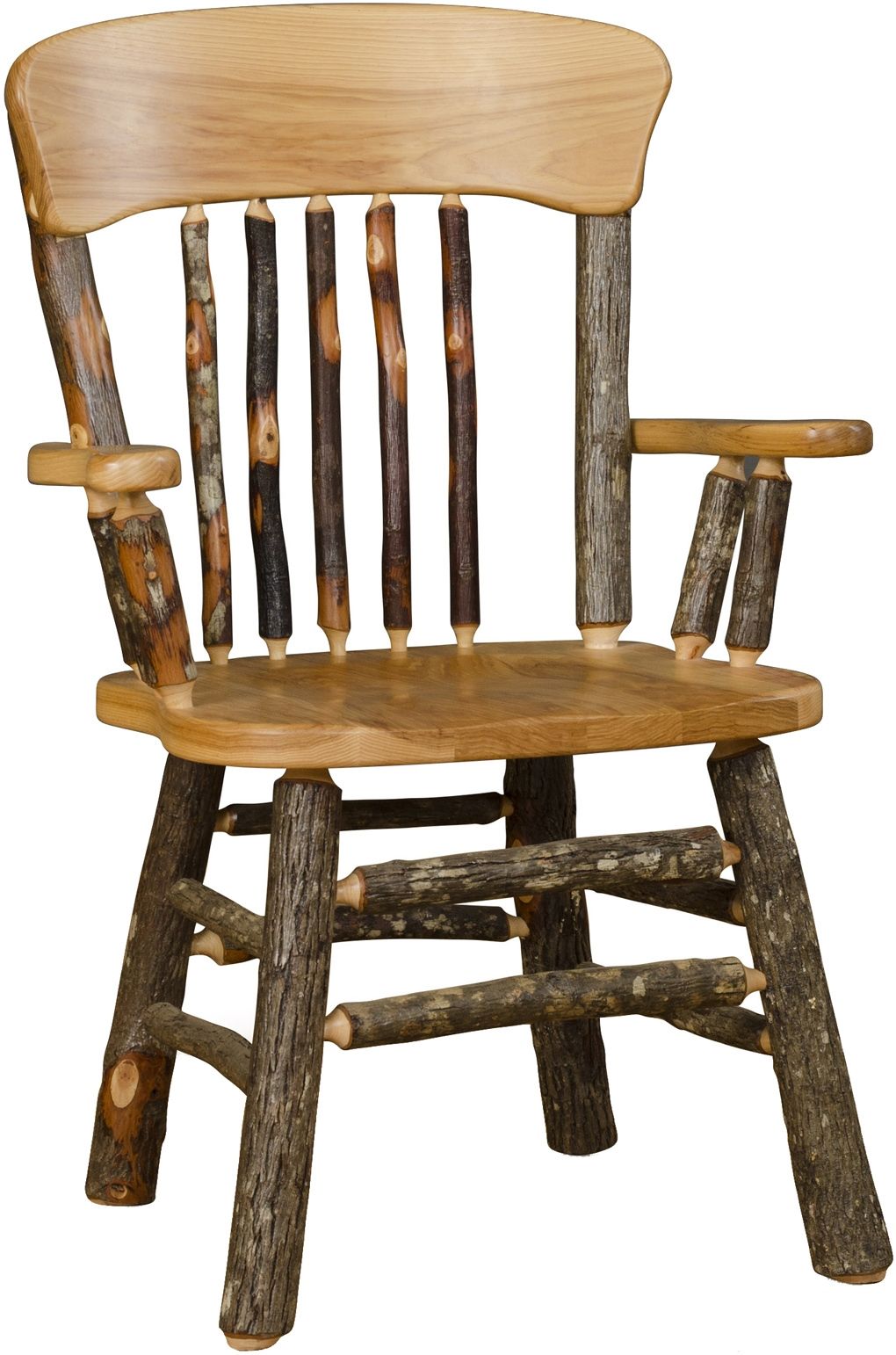 Hickory Panel Back Arm Chair