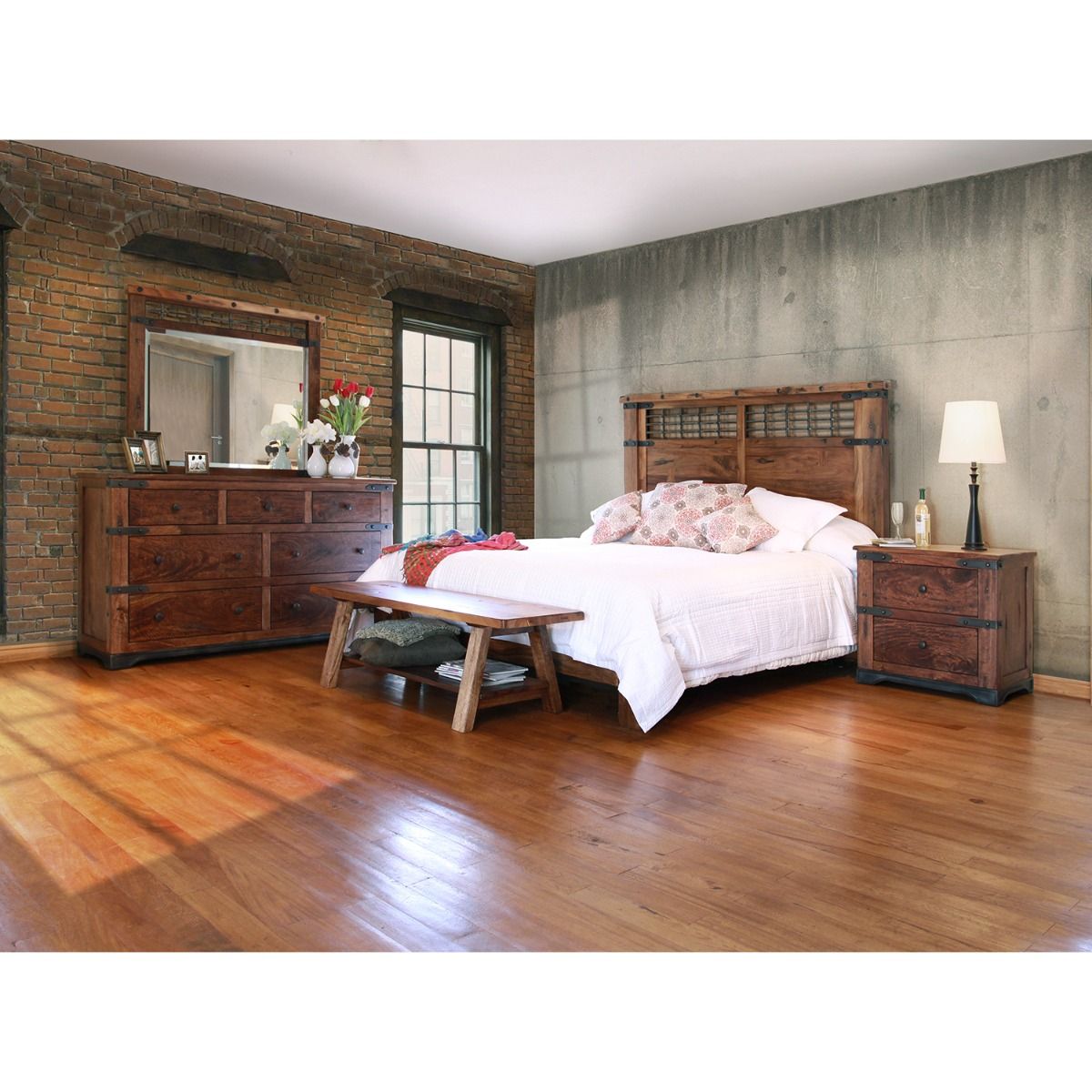 PAROTA 7 DRAWER INDUSTRIAL WOOD DRESSER