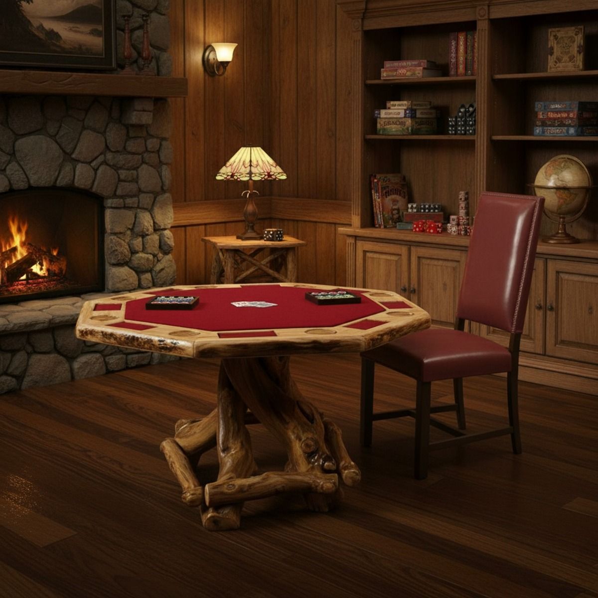 Rusticated Game Rustic Game Table in Aspen Wood
