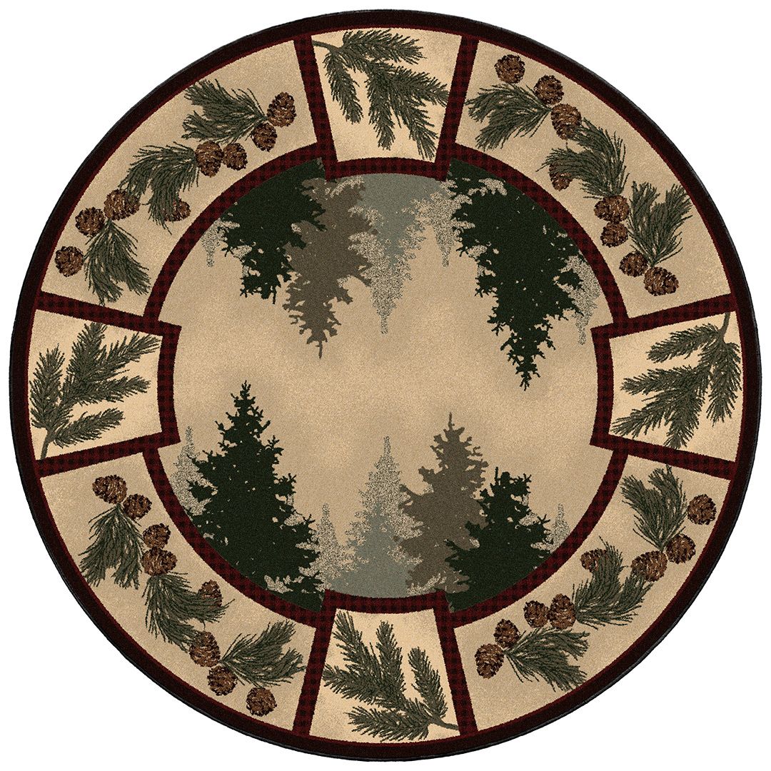 Car Rug Forest Pine Forest Area Rug - Cabin Rugs