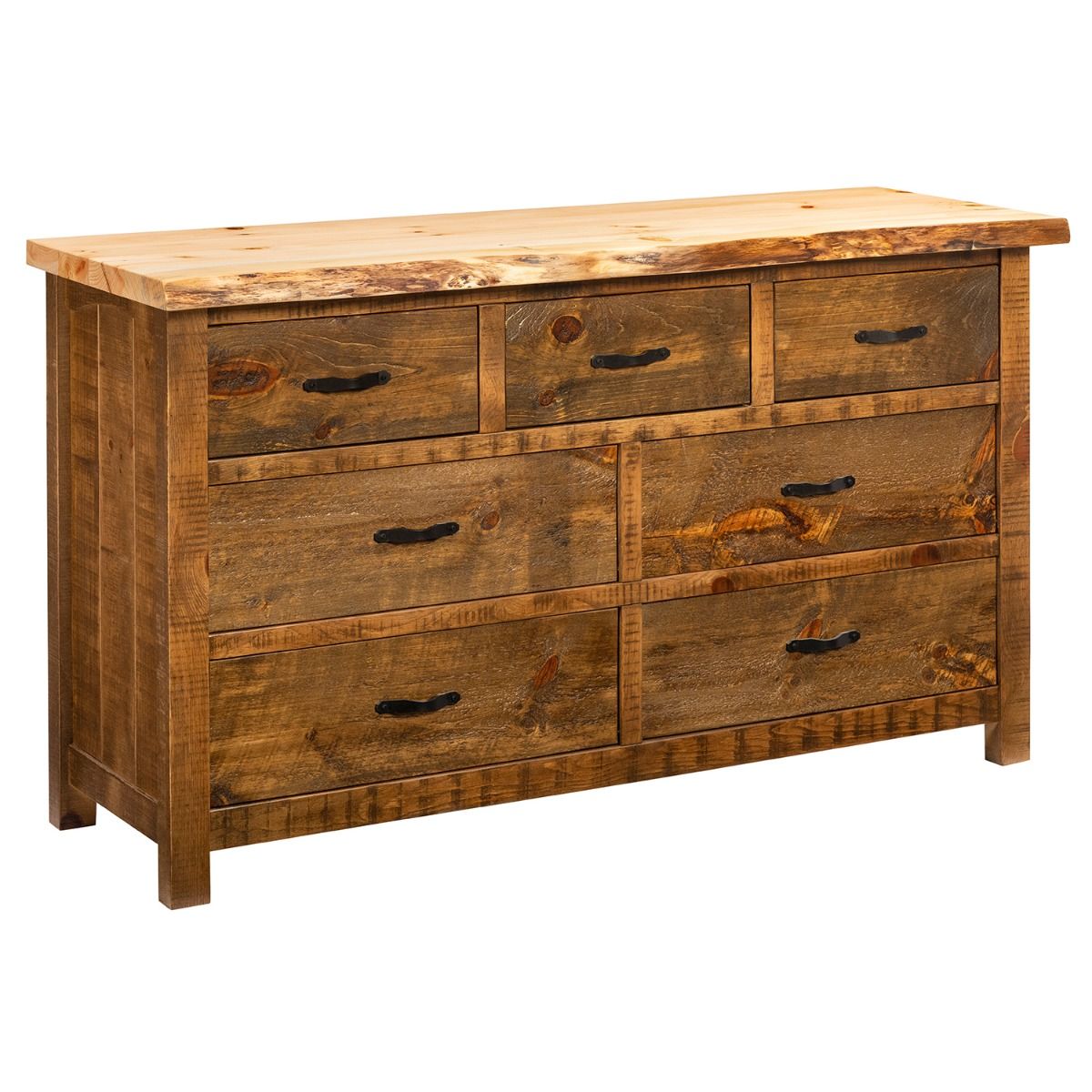 CANTERBURY PINES RUSTIC 7 DRAWER DRESSER